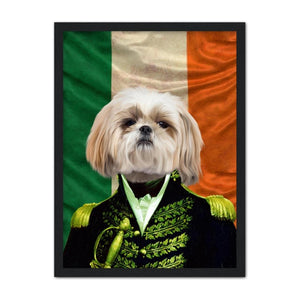 The General Irish Flag Edition: Custom Pet Portrait - Paw & Glory, paw and glory, custom dog painting, animal portrait pictures, funny dog paintings, small dog portrait, paintings of pets from photos, pet portrait