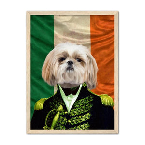 The General Irish Flag Edition: Custom Pet Portrait - Paw & Glory, pawandglory, funny dog paintings, personalized pet and owner canvas, dog portrait background colors, painting of your dog, best dog paintings, dog drawing from photo, pet portraits