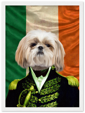 The General Irish Flag Edition: Custom Pet Portrait - Paw & Glory, paw and glory, personalised dog painting for pet portraits, original pet portraits, Puppy portraits, dog portrait images, pet portrait