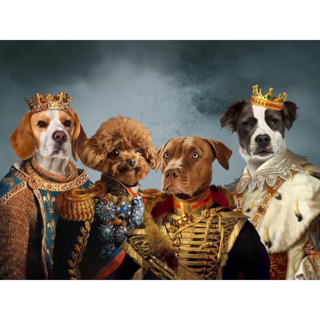 The Male Royals: Custom Digital Pet Portrait, Paw & Glory, paw and glory, painted portraits of dogs, portraits pets, portrait of your pet, portrait of your dog, pet photo studio, pet portrait painters,