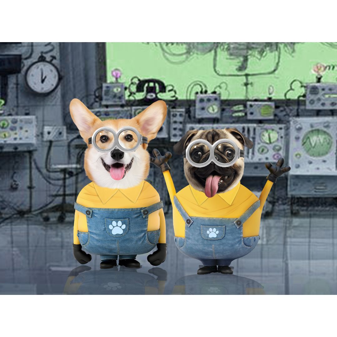The Naughty Duo (Minions Inspired): Custom Digital Download Pet Portrait