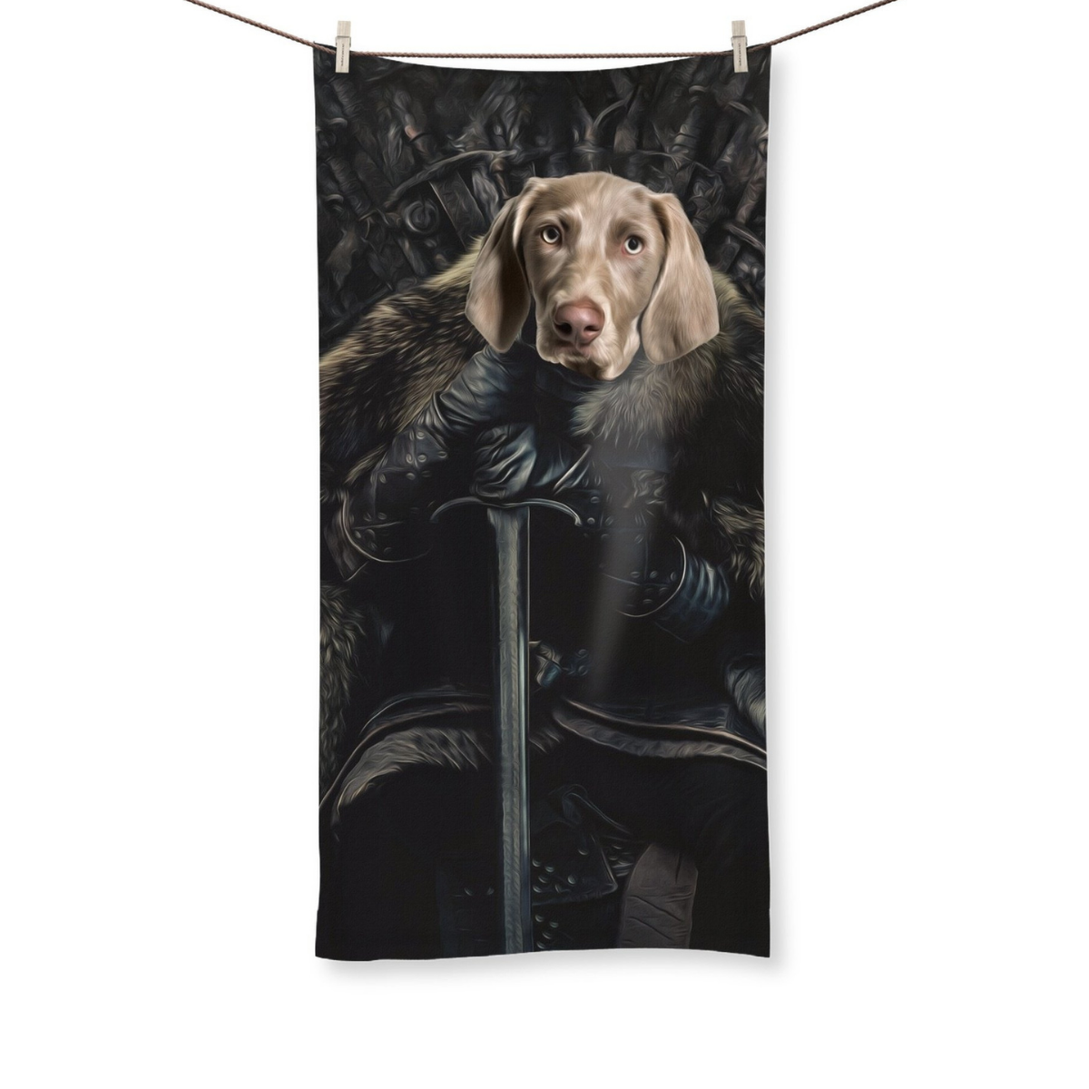 The Night King: Custom Pet Towel  - Paw & Glory - #pet portraits# - #dog portraits# - #pet portraits uk#Paw & Glory, pawandglory, pet portrait singapore, digital pet paintings, in home pet photography, cat picture painting, drawing pictures of pets, pet portrait,pet portraits Towel