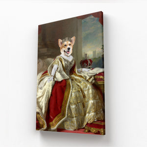 The Queen: Custom Pet Canvas: Paw & Glory,pawandglory,personalized pet portrait canvas, dog picture on canvas, pet photo canvas, custom pet portraits canvas, pet portraits on canvas