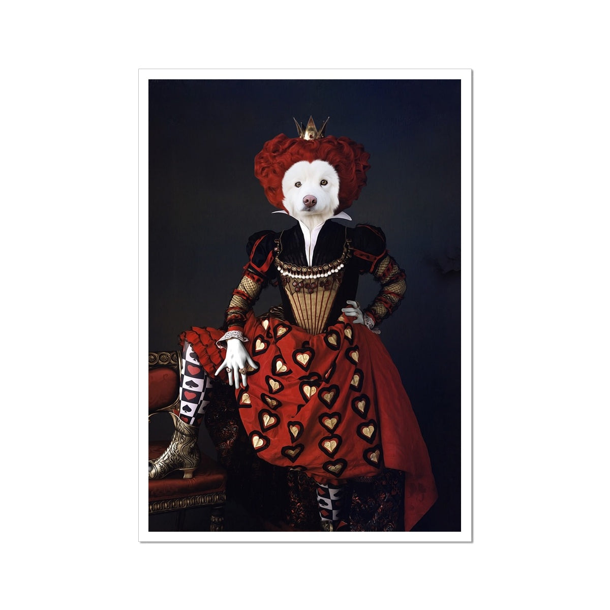 The Queen Of Hearts: Custom Pet Portrait