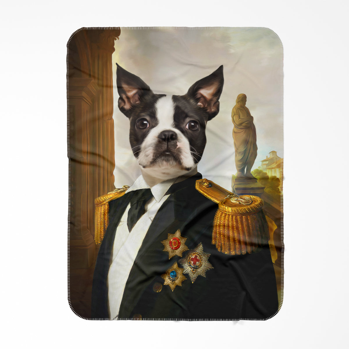The Sargent: Custom Pet Blanket - Paw & Glory - #pet portraits# - #dog portraits# - #pet portraits uk#Paw and glory, Pet portraits blanket,blanket with pet, blanket dog face, print my dog on a blanket, print dog on blanket, custom blanket pet