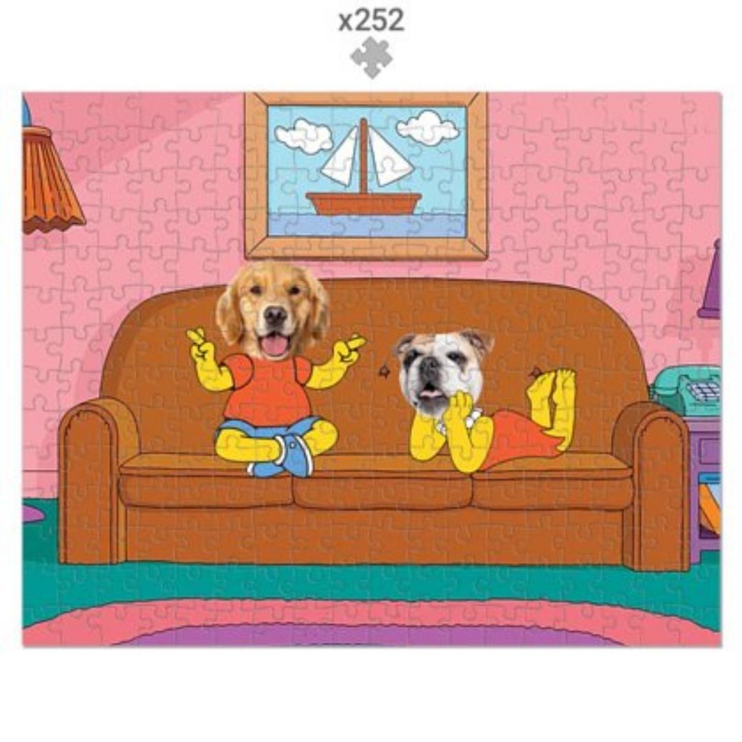The Simpson (Bart and Lisa) Paw & Glory, paw and glory, in home pet photography, personalized pet and owner canvas, custom pet painting, painting pets, admiral pet portrait, aristocratic dog portraits, pet portraits