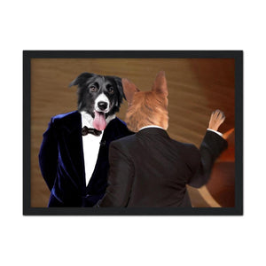 The Slap: Custom Pet Portrait, Paw & Glory, paw and glory,dog prints on canvas, pet paintings from photos, portrait of pets, dog portraits paintings, modern pet portraits, pets portraits,
