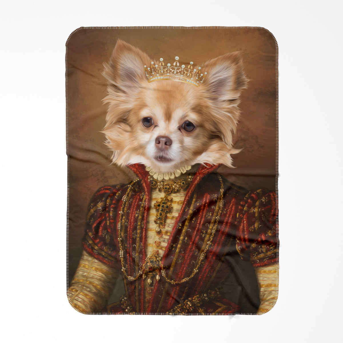 The Spanish Princess: Custom Pet Blanket - Paw & Glory - #pet portraits# - #dog portraits# - #pet portraits uk#Pawandglory, Pet art blanket,picture of your dog on a blanket, custom blankets with dog pictures, put your pets face on a blanket, dog face on blanket, blanket dog picture