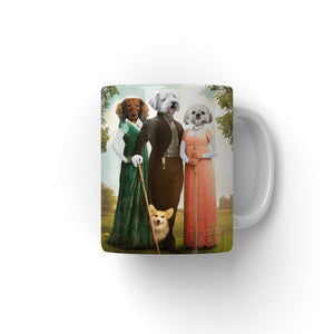 The Trio (Bridgerton Inspired): Custom Pet Mug, Paw & Glory, paw and glory, Mug, dog on mug, personalised dog mug, art with dog, painting of your dog