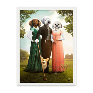 The Trio (Bridgerton Inspired): Custom Pet Portrait, Paw & Glory, paw and glory, portrait of pets, dog portraits paintings, modern pet portraits, pets portraits, paw and glory, pawandglory pet portrait from photo,