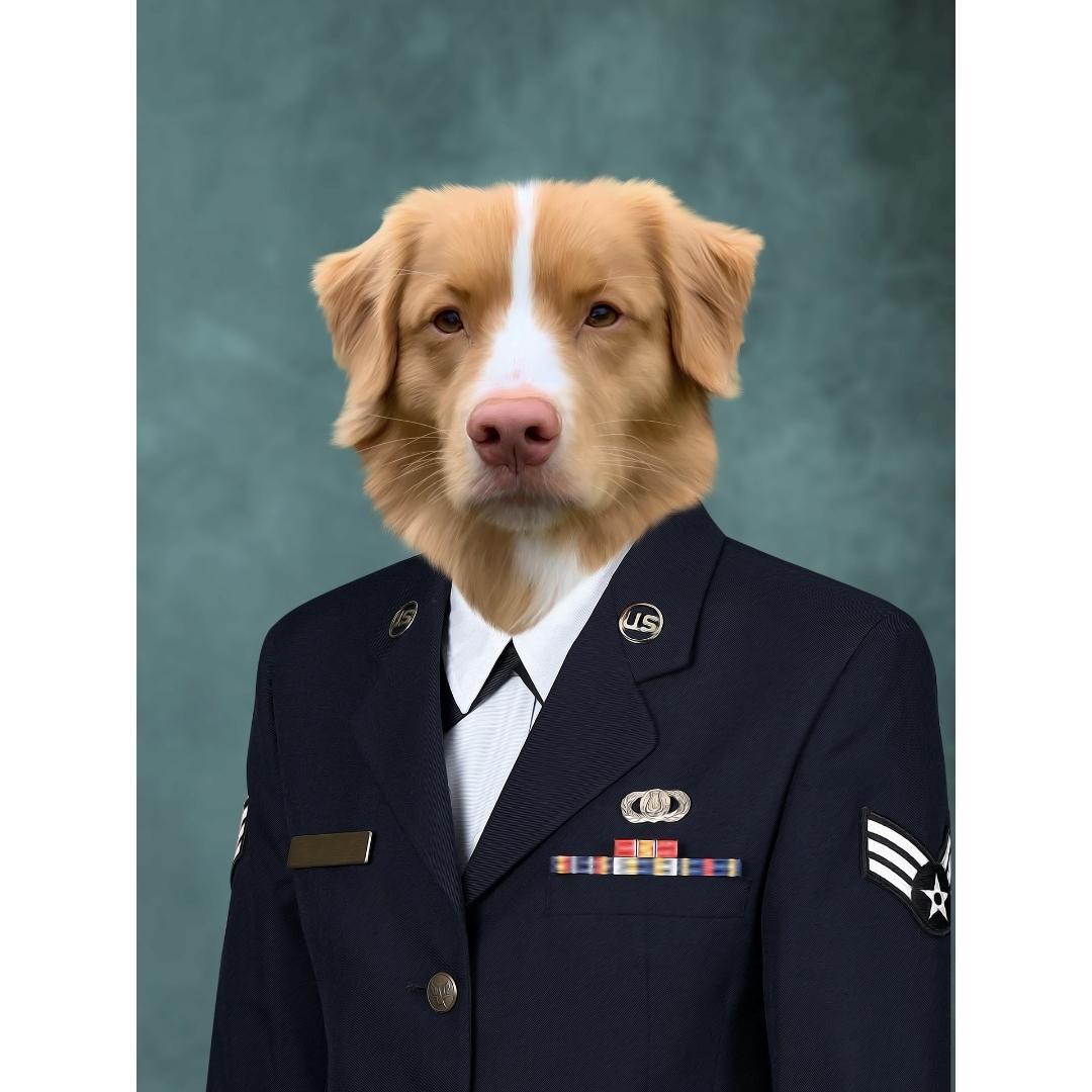 The US Female Navy Officer Paw & Glory, pawandglory, nasa dog portrait, dog and couple portrait, my pet painting, dog astronaut photo, pet portrait admiral, the admiral dog portrait, pet portraits
