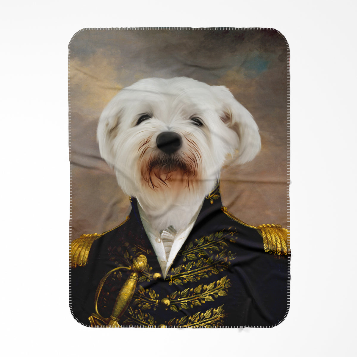 The General: Custom Pet Blanket - Paw & Glory - #pet portraits# - #dog portraits# - #pet portraits uk#Pawandglory, Pet art blanket,dog picture on blanket, fleece blanket with dogs on it, photo blanket pet, personalised puppy blankets, pet on blanket