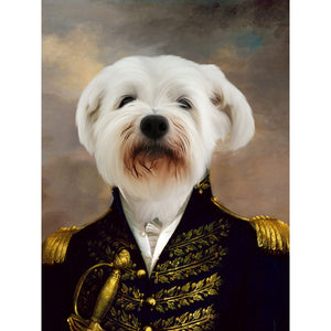 The General Digital Portrait - Paw & Glory, pawandglory, funny dog paintings, personalized pet and owner canvas, dog portrait background colors, painting of your dog, best dog paintings, dog drawing from photo, pet portraits