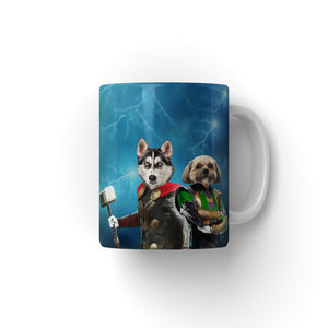 Thor & Loki: Custom Pet Mug, Paw & Glory, paw and glory, Mug, dog on mug, personalised dog mug, art with dog, painting of your dog