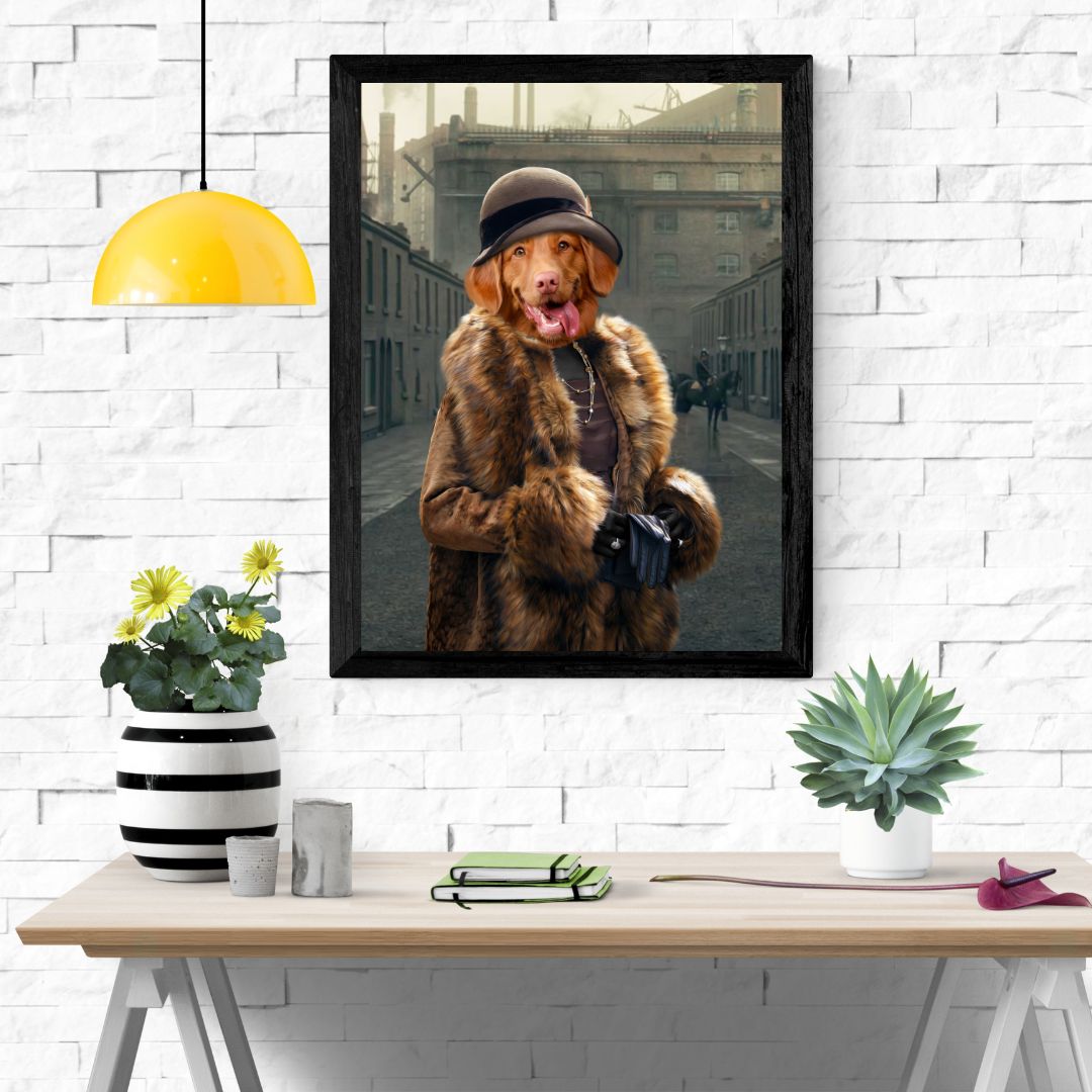 Peaky Blinders (Female): Custom Pet Portrait - Paw & Glory, paw and glory, dog drawing from photo, dog portrait images, dog portraits admiral, aristocrat dog painting, cat picture painting, dog astronaut photo, pet portraits