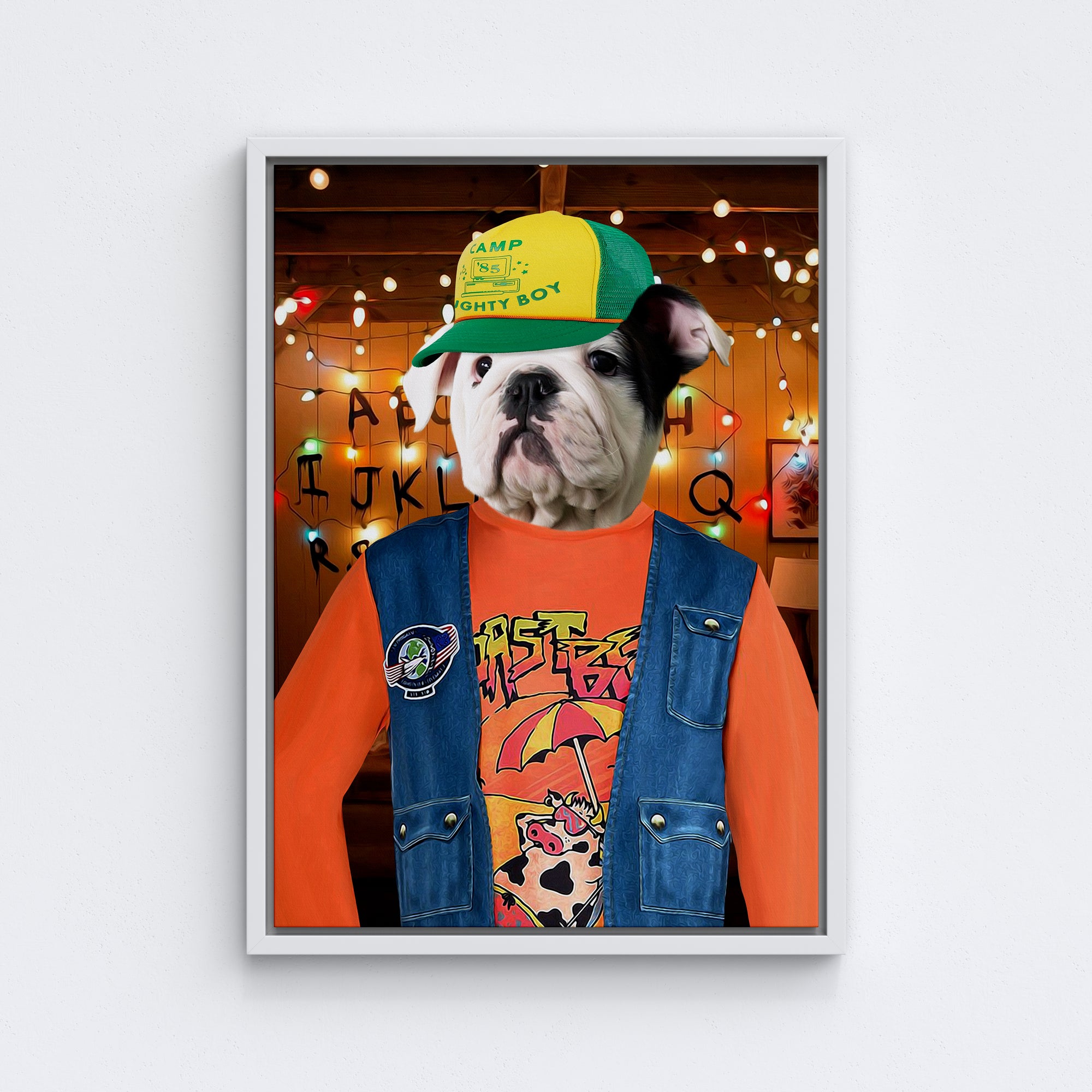 The Dustin (Stranger Things Inspired) Paw & Glory, pawandglory, custom pet painting, dog canvas art, paintings of pets from photos, custom dog painting, pet portraits, funny dog paintings, small dog portrait