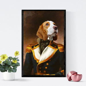 The Admiral: Custom Pet Poster - Paw & Glory - #pet portraits# - #dog portraits# - #pet portraits uk#paw & glory, pawandglory, dog astronaut photo, personalized pet and owner canvas, small dog portrait, custom pet painting, pet portraits usa, pet portraits usa, pet portrait