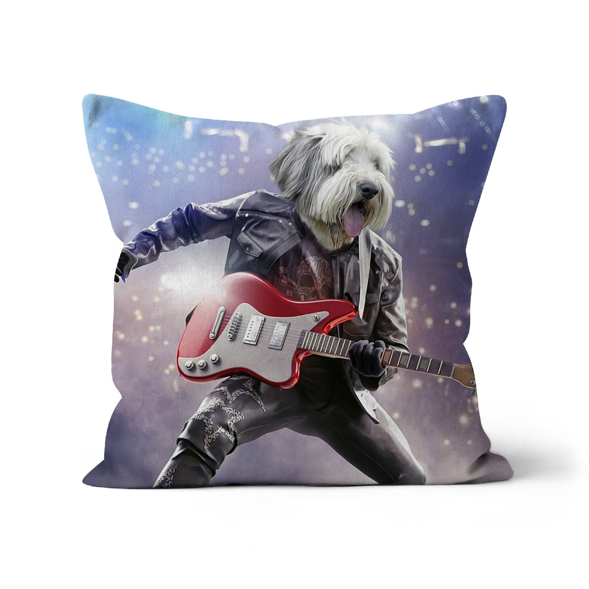 The Rock Star: Custom Pet Pillow, Paw & Glory,paw and glory, custom pet portraits funny dog in uniform portrait dog head painting personalized pet canvas art get a painting of your dog regal paw