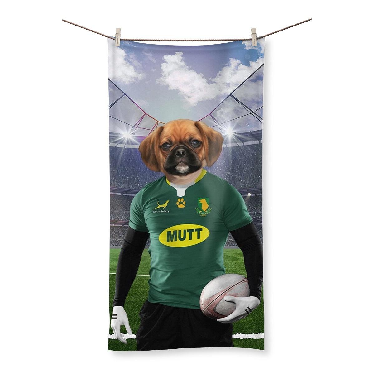 South Africa Rugby Team: Paw & Glory, paw and glory, custom dog blanket with picture, dog printed blanket, blanket with dogs face, dog blanket custom, personalized blanket with dog, dog picture blanket, Pet Portrait blanket