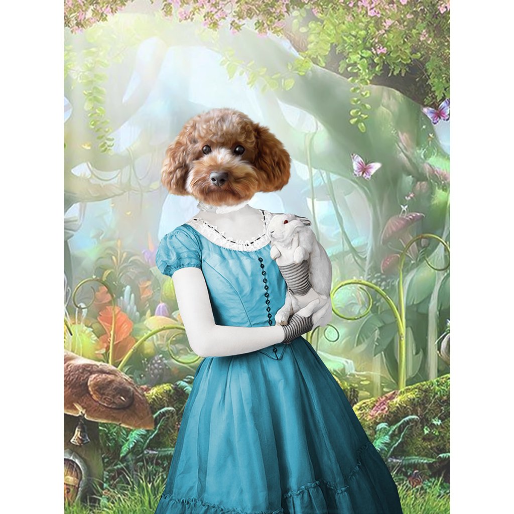 Alice in Wonderland: Custom Digital Download Pet Portrait - Paw & Glory - #pet portraits# - #dog portraits# - #pet portraits uk#