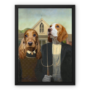 American Gothic: Custom Pet Canvas - Paw & Glory: dog canvas canvas pets custom dog photo canvas dog picture canvas pet painting from photo