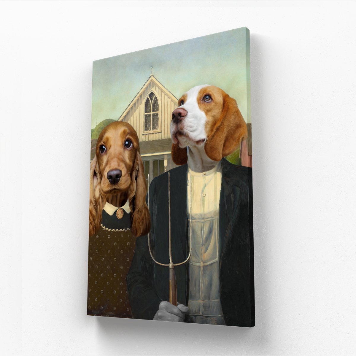 American Gothic: Custom Pet Canvas - Paw & Glory: canvas pet photos, dog portraits on canvas uk, renaissance pet canvas, dog photo on canvas, pets on canvas uk