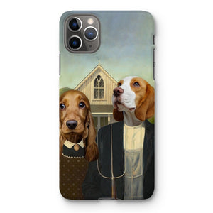 American Gothic: Custom Pet Phone Case - Paw & Glory - paw and glory, personalised iphone 11 case dogs, pet phone case, personalised dog phone case, personalised cat phone case, personalised pet phone case, personalised puppy phone case, Pet Portrait phone case,