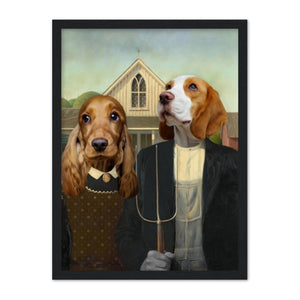 American Gothic: Custom Pet Portrait - Paw & Glory: paw and glory,  painting pets, pet portraits in oils, dog portrait painting, Pet portraits, custom pet paintings