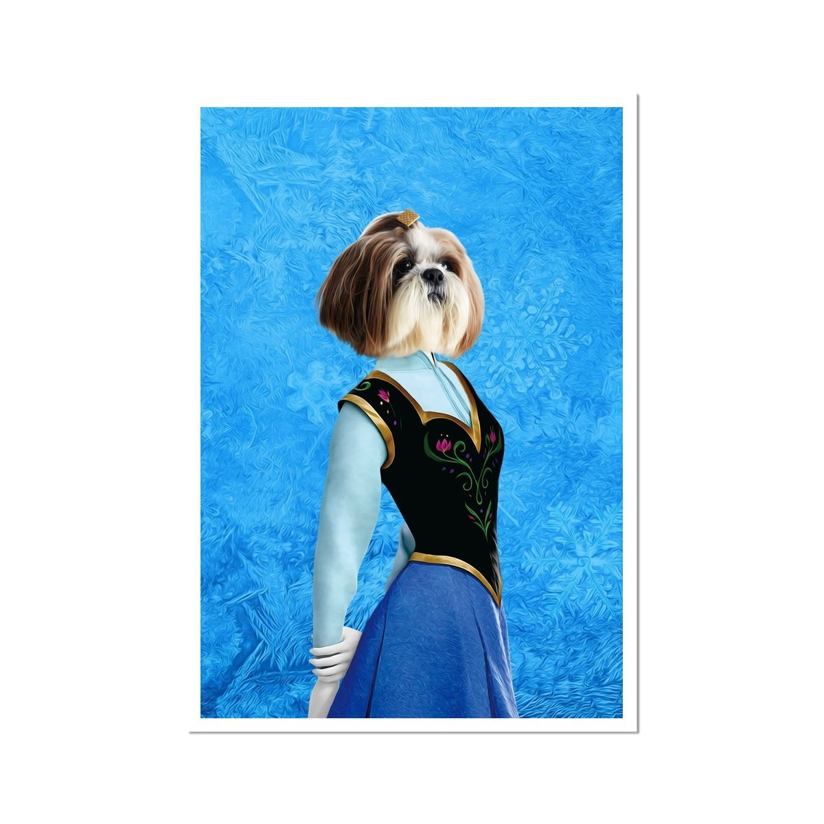 Ana (Frozen Inspired): Custom Pet Poster - Paw & Glory,pawandglory,custom pet poster, fun pet portraits, pet portraits from photos uk, dog print canvas, animal portrait artist, pet artist