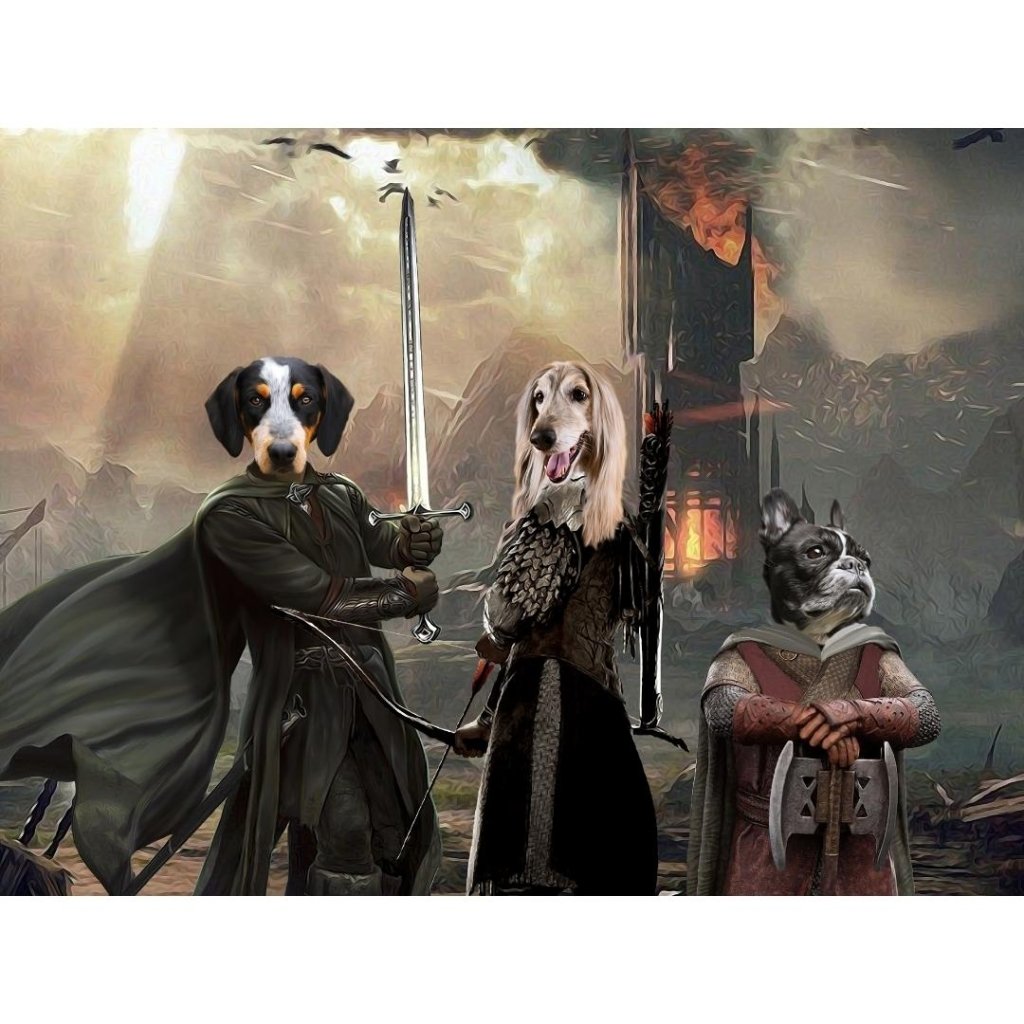Aragon, Legolas & Gimli: Custom Digital Download Pet Portrait - Paw & Glory - #pet portraits# - #dog portraits# - #pet portraits uk#