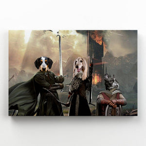 Aragon, Legolas & Gimli: Custom Pet Canvas - Paw & Glory - #pet portraits# - #dog portraits# - #pet portraits uk#
