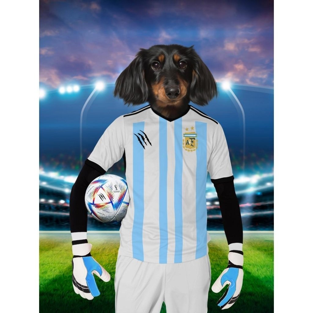 Argentina Football Team (FIFA 2022): Custom Digital Download Pet Portrait - Paw & Glory - #pet portraits# - #dog portraits# - #pet portraits uk#