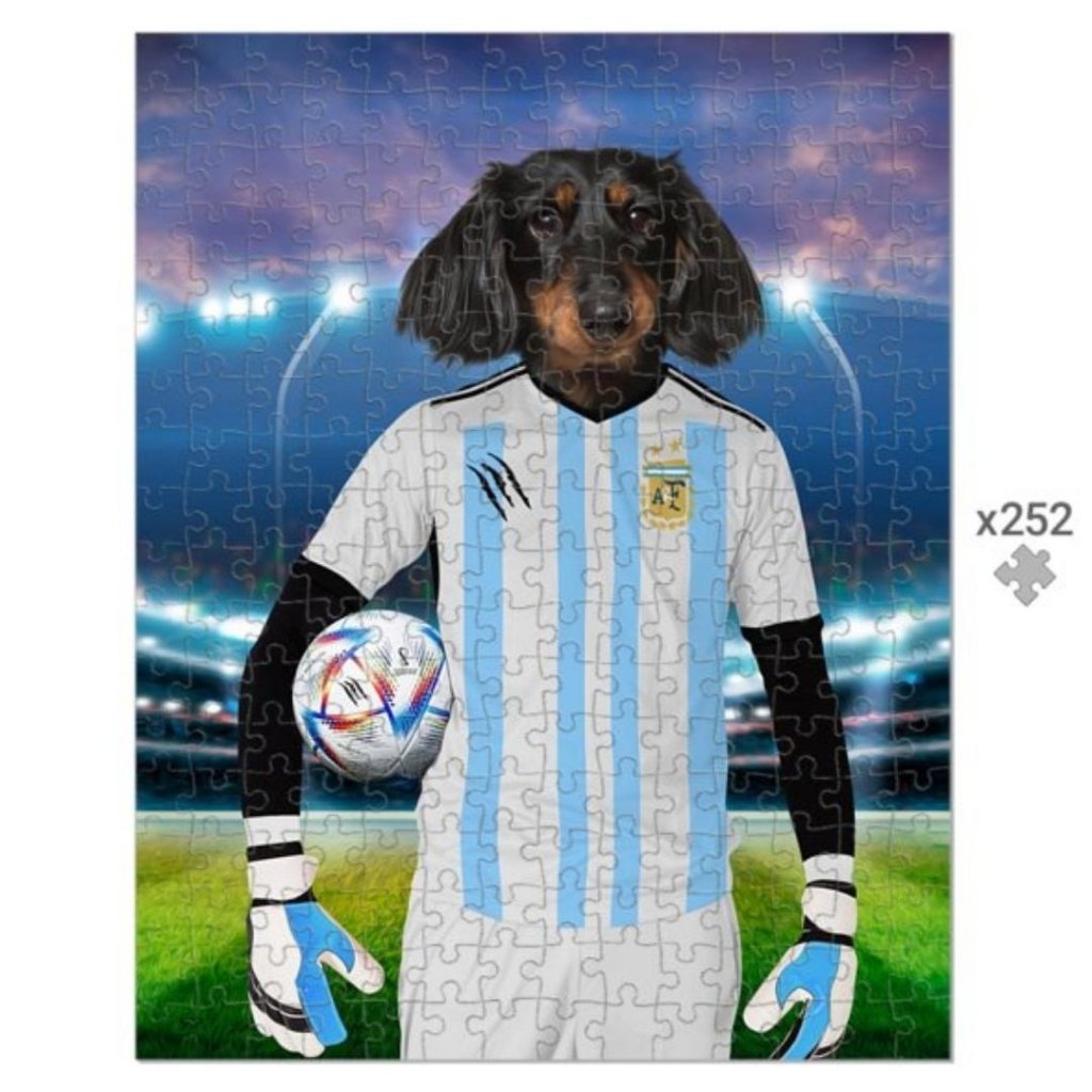 Argentina Football Team (FIFA 2022): Custom Pet Puzzle - Paw & Glory - #pet portraits# - #dog portraits# - #pet portraits uk#
