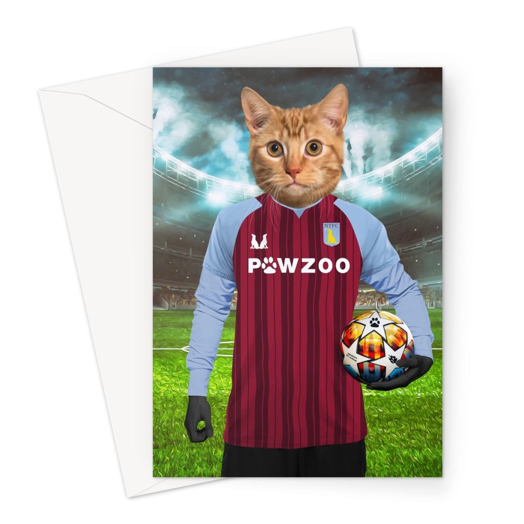 Aston Pawla Football Club: Custom Pet Greeting Card - Paw & Glory - #pet portraits# - #dog portraits# - #pet portraits uk#