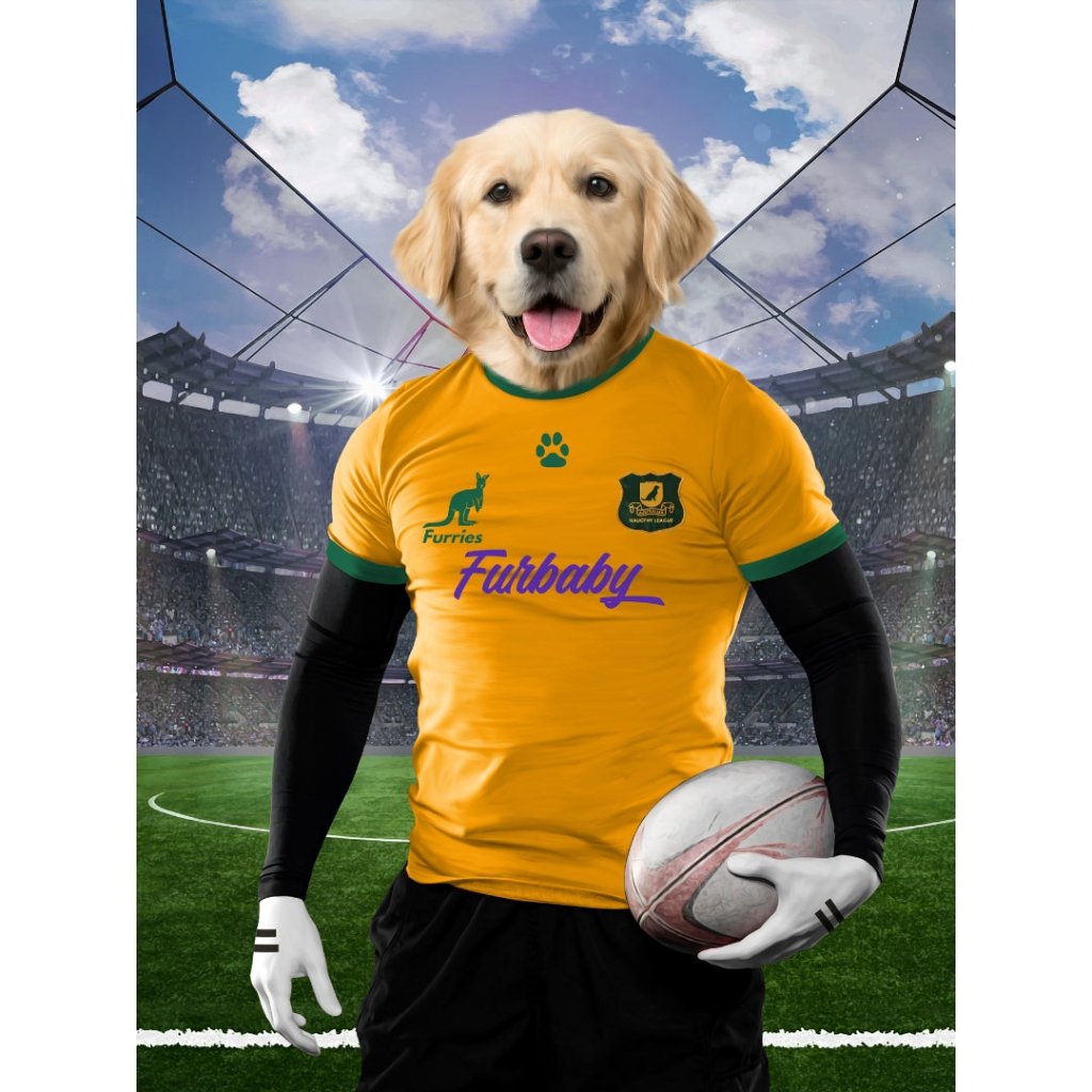 Australia Rugby Team: Custom Digital Pet Portrait - Paw & Glory - #pet portraits# - #dog portraits# - #pet portraits uk#