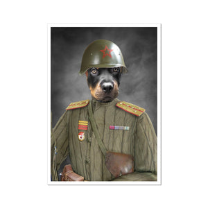 The World War Soldier: Custom Pet Poster - Paw and Glory - pet portraits near me, pet portrait artists, personalised dog poster, crown for a dog, painted portraits of pets, dog poster funny, pawandglory, paw & glory