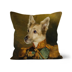 The Veteran: Custom Pet Throw Pillow - Paw & Glory - #pet portraits# - #dog portraits# - #pet portraits uk#paw and glory, custom pet portrait cushion,custom pillow of your pet, dog personalized pillow, custom pillow cover, dog shaped pillows, dog pillows personalized