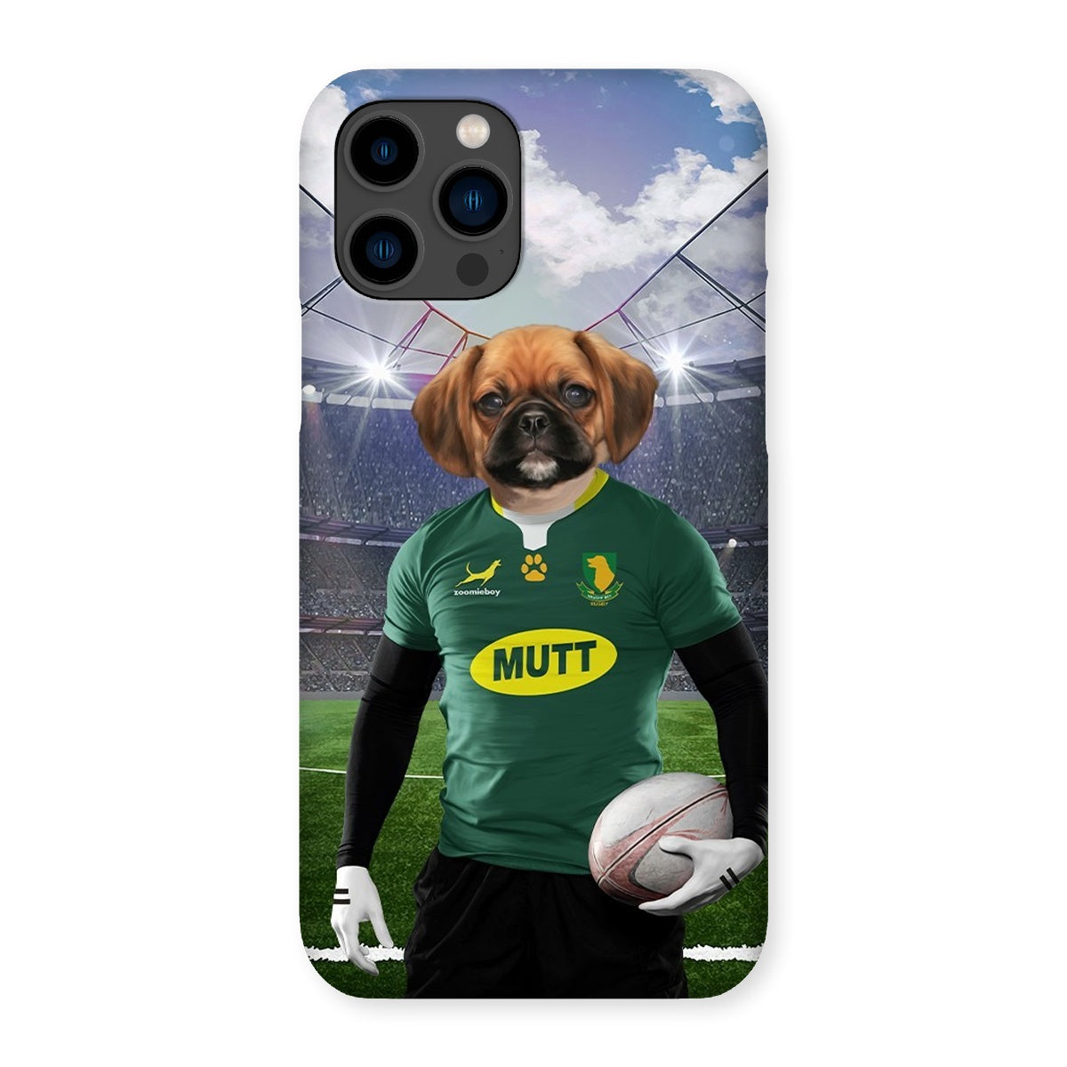South Africa Rugby Team: Paw & Glory, pawandglory, Pet Portraits phone case, iphone 11 case dogs, personalized dog phone case, personalised pet phone case, personalized puppy phone case, dog portrait phone case, custom dog phone case