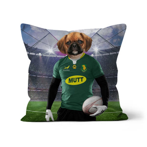 South Africa Rugby Team: Paw & Glory, paw and glory, pet pillow, pillow custom, Pet Portraits cushion, dog pillow custom, custom pet pillows, create your own pillow, customized throw pillows