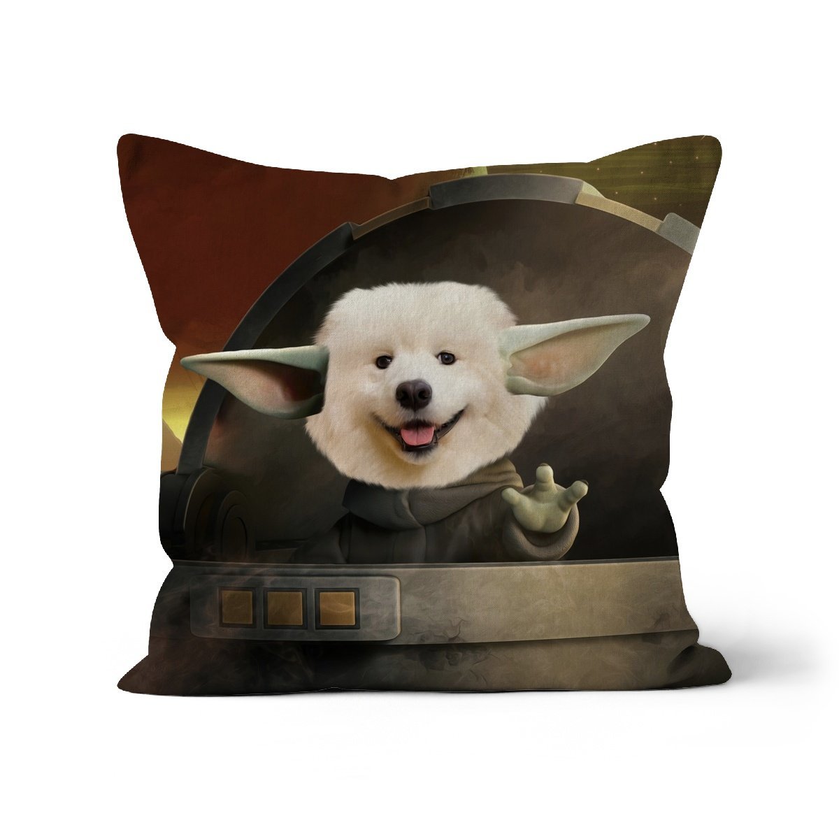 Baby Yoda: Custom Pet Cushion - Paw & Glory - #pet portraits# - #dog portraits# - #pet portraits uk#pawandglory, pet art pillow,pup pillows, pillows of your dog, pillow personalized, print pet on pillow, pet face pillow