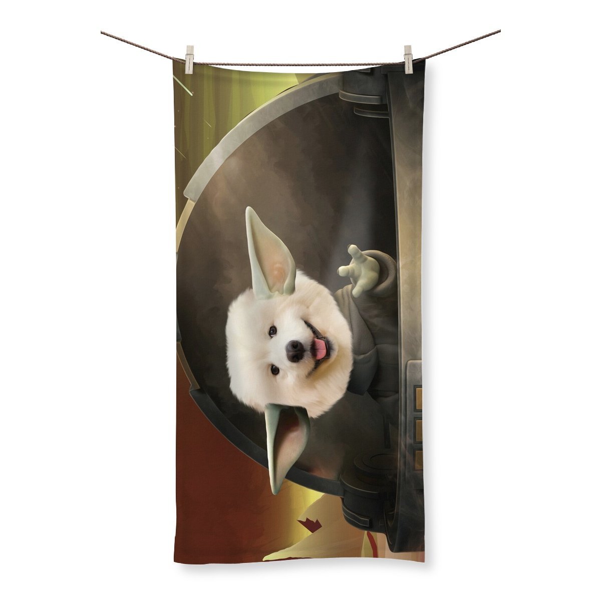 Baby Yoda: Custom Pet Towel - Paw & Glory - #pet portraits# - #dog portraits# - #pet portraits uk#Paw & Glory, pawandglory, personalized pet and owner canvas, in home pet photography, dog astronaut photo, nasa dog portrait, pet portrait singapore, best dog artists, pet portraitscustom pet portrait Towel,