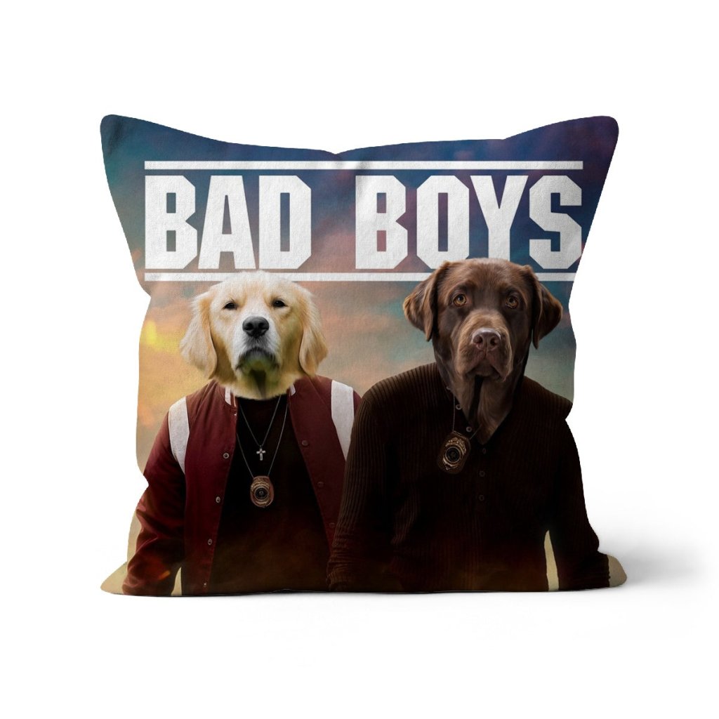 Bad Boys: Custom Pet Pillow - Paw & Glory - #pet portraits# - #dog portraits# - #pet portraits uk#