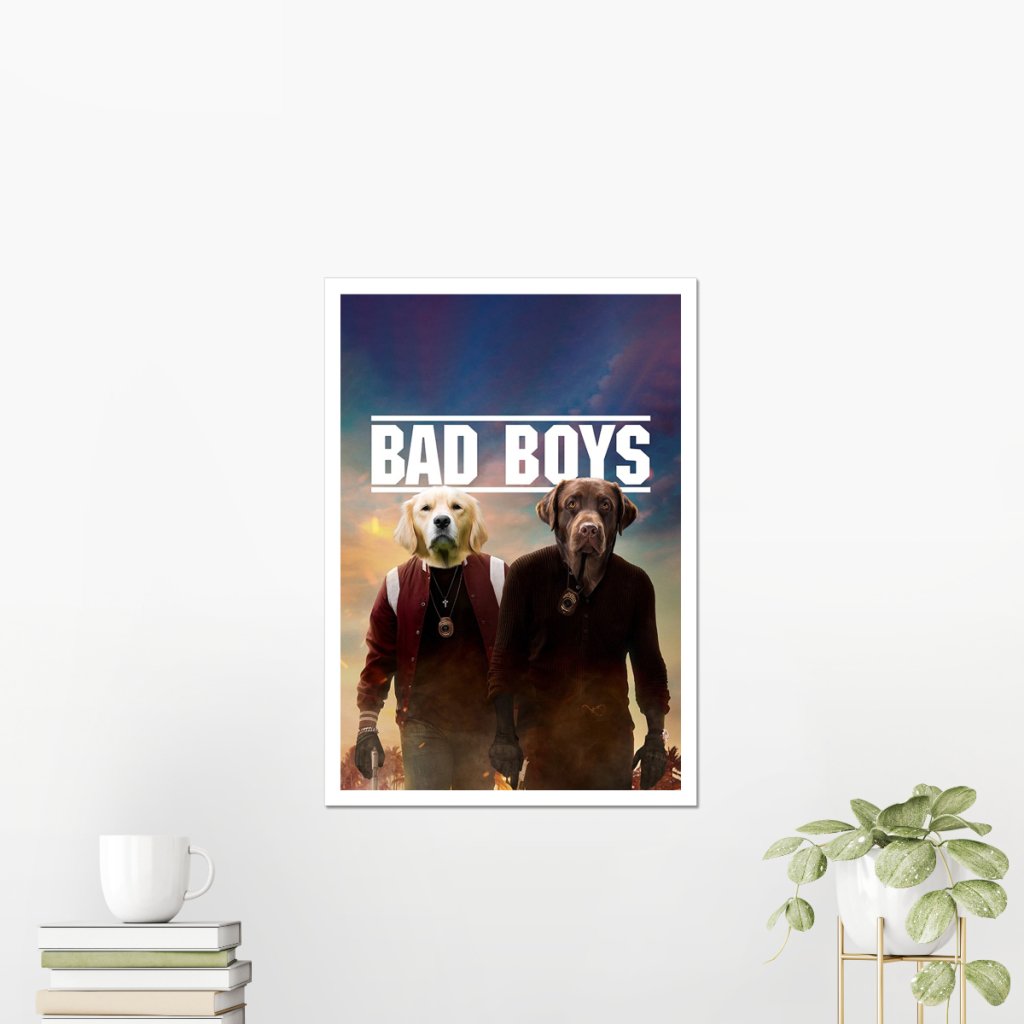 Bad Boys: Custom Pet Poster - Paw & Glory - #pet portraits# - #dog portraits# - #pet portraits uk#