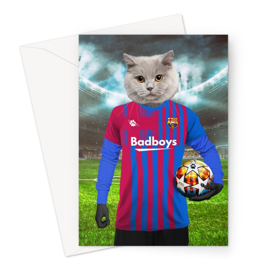 Barkcelona Football Club: Custom Pet Greeting Card - Paw & Glory - #pet portraits# - #dog portraits# - #pet portraits uk#