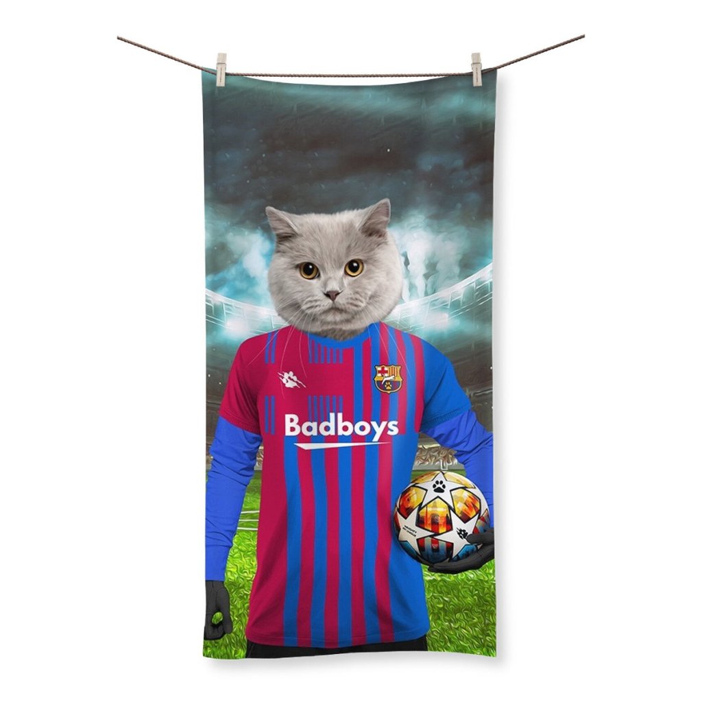 Barkcelona Football Club: Custom Pet Towel - Paw & Glory - #pet portraits# - #dog portraits# - #pet portraits uk#