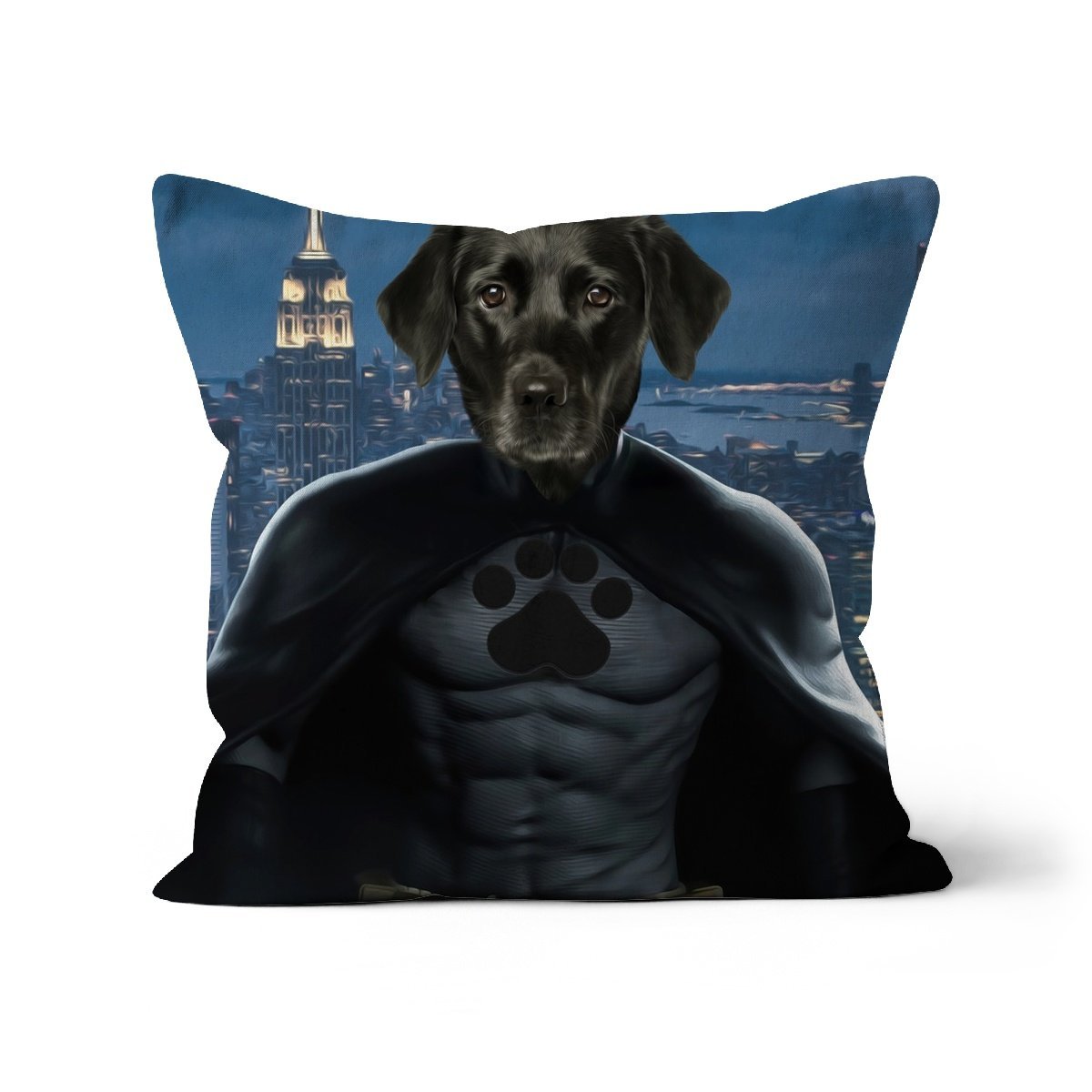 Batman: Custom Pet Cushion - Paw & Glory - #pet portraits# - #dog portraits# - #pet portraits uk#paw and glory, custom pet portrait cushion,pillows of your dog, dog on pillow, photo pet pillow, custom pillow of pet, dog personalized pillow