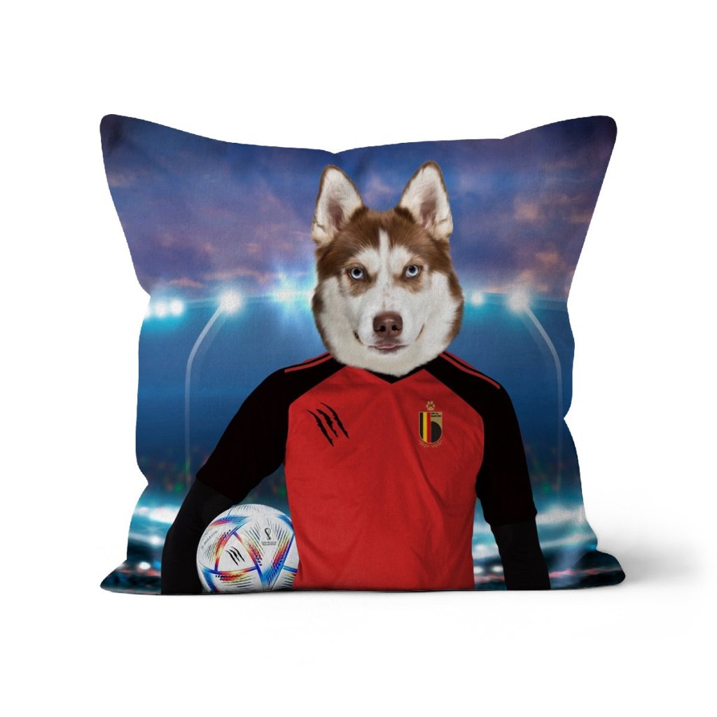 Belgium Football Team (FIFA 2022): Custom Pet Pillow - Paw & Glory - #pet portraits# - #dog portraits# - #pet portraits uk#