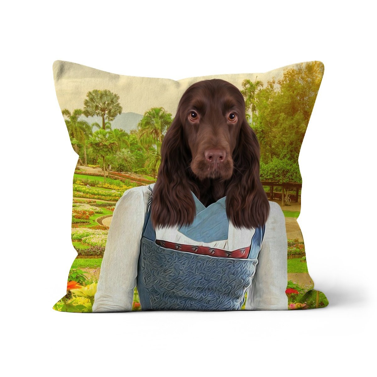 Belle (Beauty & The Beast Inspired): Custom Pet Cushion - Paw & Glory - #pet portraits# - #dog portraits# - #pet portraits uk#paw and glory, pet portraits cushion,pet face pillows, personalised pet pillows, pillows with dogs picture, custom pet pillows, pet print pillow