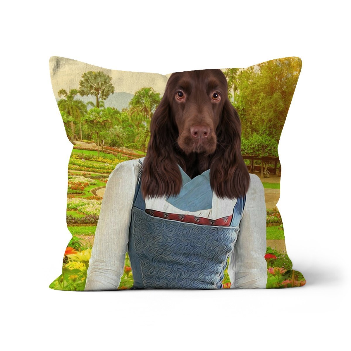 Belle (Beauty & The Beast Inspired): Custom Pet Cushion - Paw & Glory - #pet portraits# - #dog portraits# - #pet portraits uk#paw and glory, pet portraits cushion,pet face pillows, personalised pet pillows, pillows with dogs picture, custom pet pillows, pet print pillow