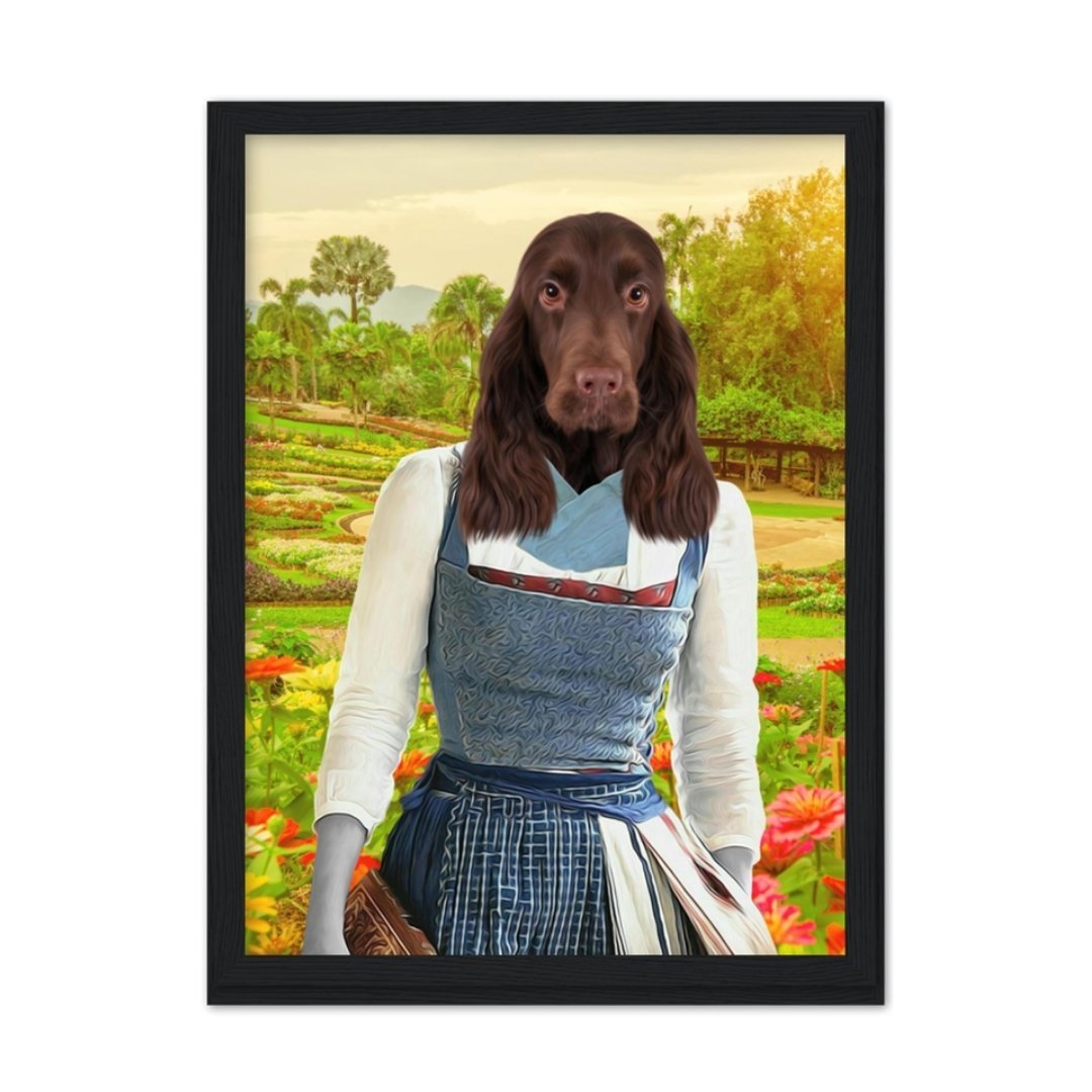 Belle (Beauty & The Beast Inspired): Custom Pet Portrait - Paw & Glory, paw and glory, turn pet photo into canvas art, hogwarts dog houses, pet portraits in oils, small dog portrait, the admiral dog portrait, my pet painting, pet portraits